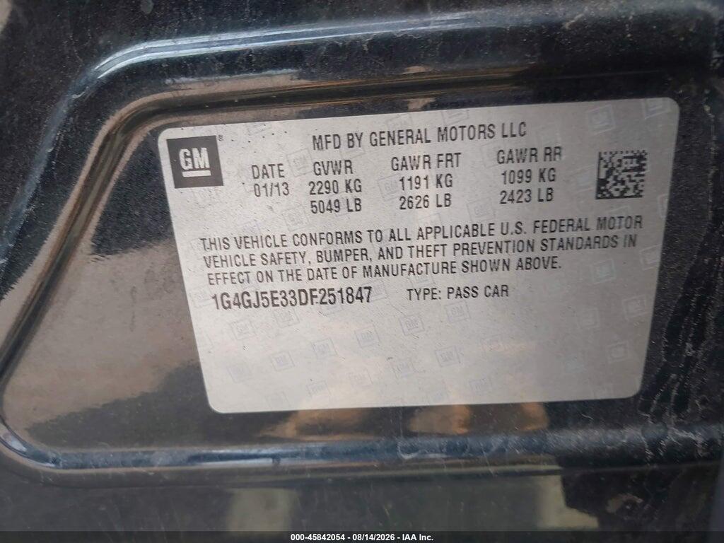 1G4GJ5E33DF251847 2013 BUICK LACROSSE photo no. 9