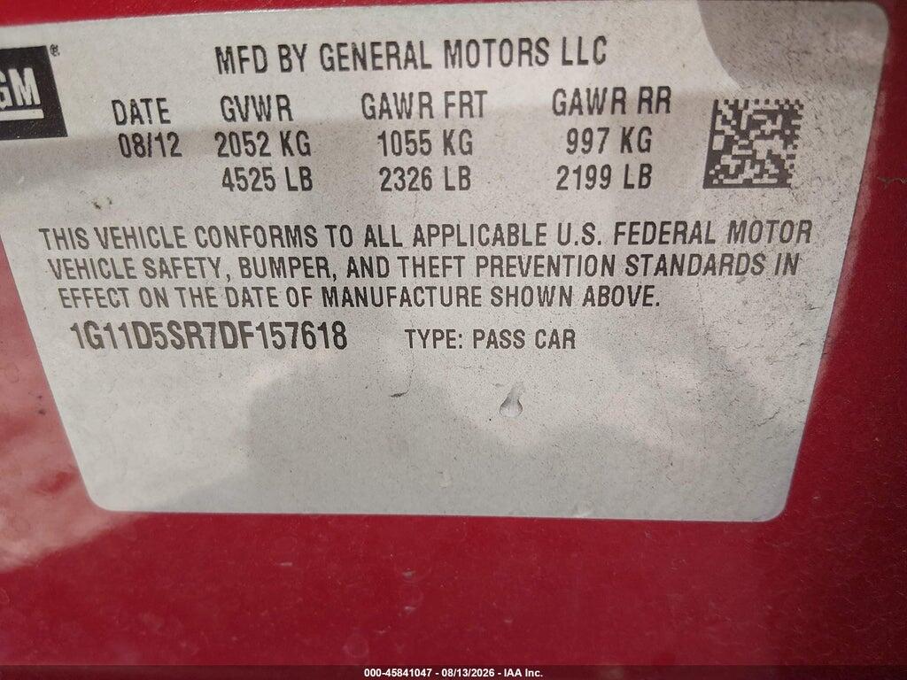 1G11D5SR7DF157618 2013 CHEVROLET MALIBU photo no. 9