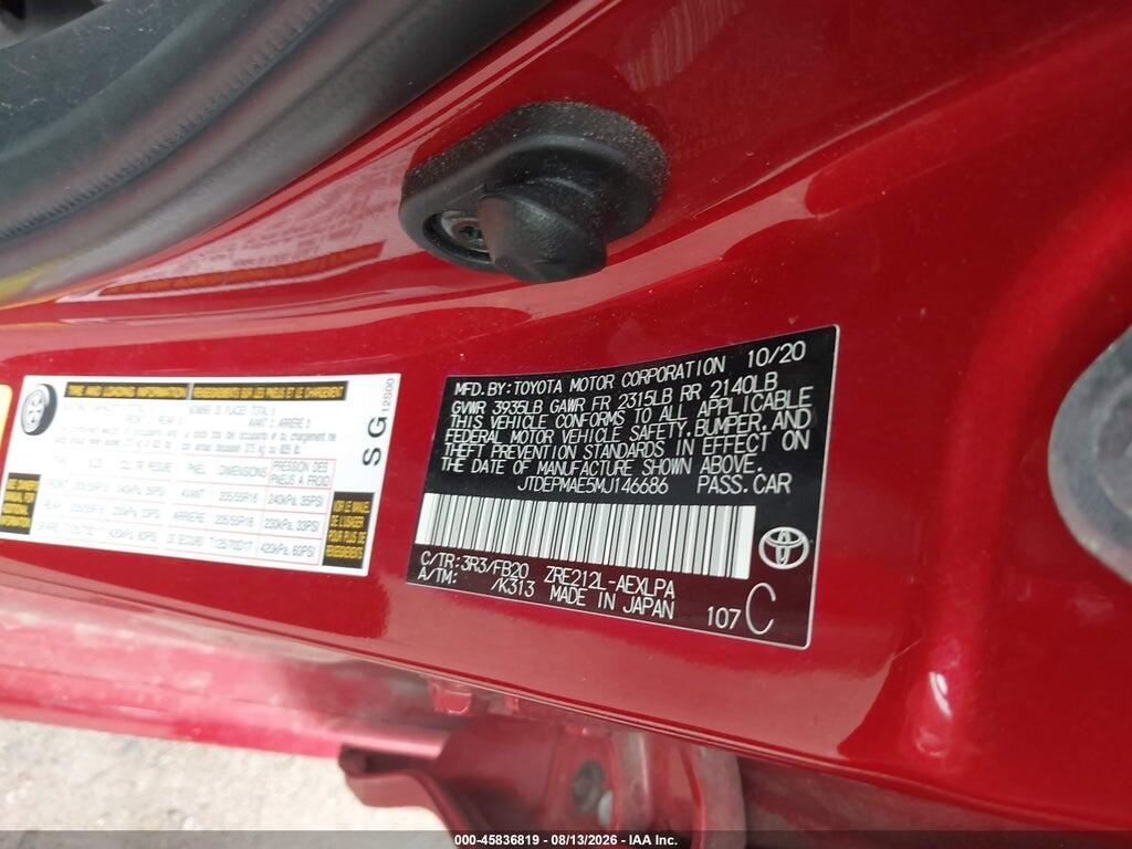 JTDEPMAE5MJ146686 2021 TOYOTA COROLLA photo no. 9