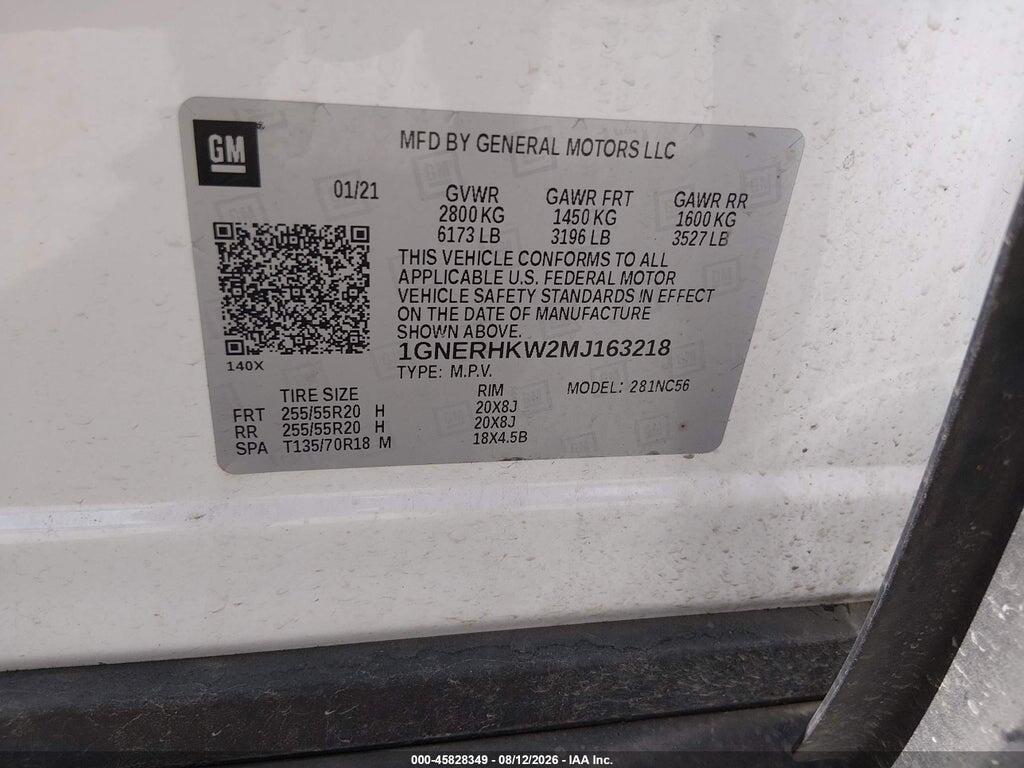 1GNERHKW2MJ163218 2021 CHEVROLET TRAVERSE photo no. 9