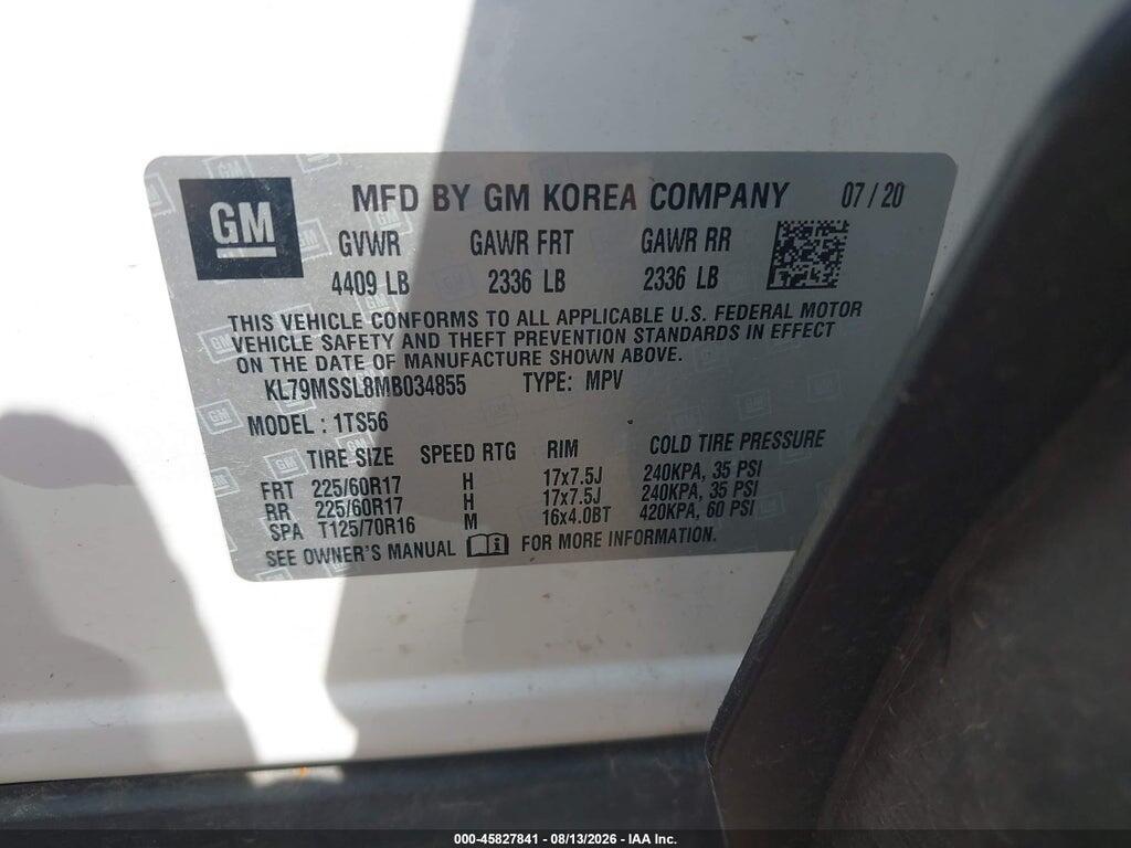 KL79MSSL8MB034855 2021 CHEVROLET TRAILBLAZER photo no. 9