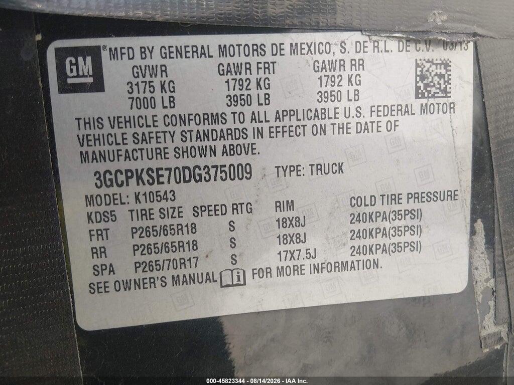 3GCPKSE70DG375009 2013 CHEVROLET SILVERADO 1500 photo no. 9