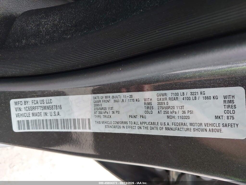 1C6SRFFT5MN587816 2021 RAM 1500 photo no. 9