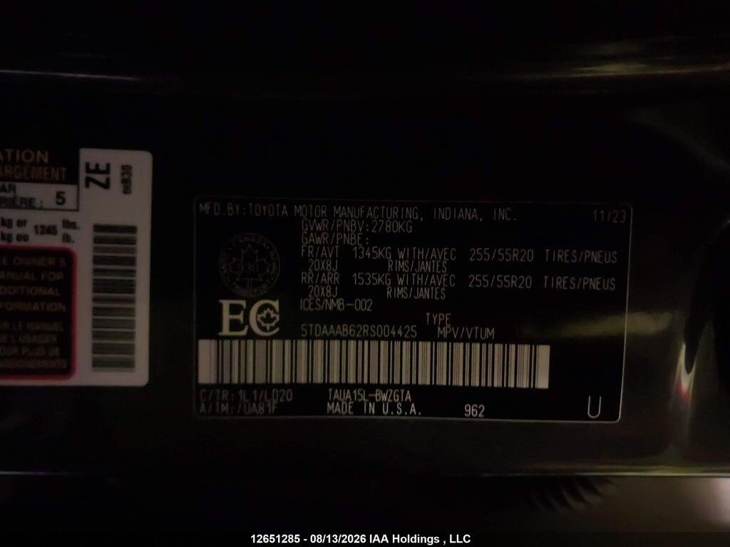 5TDAAAB62RS004425 2024 LEXUS TX 350 photo no. 9