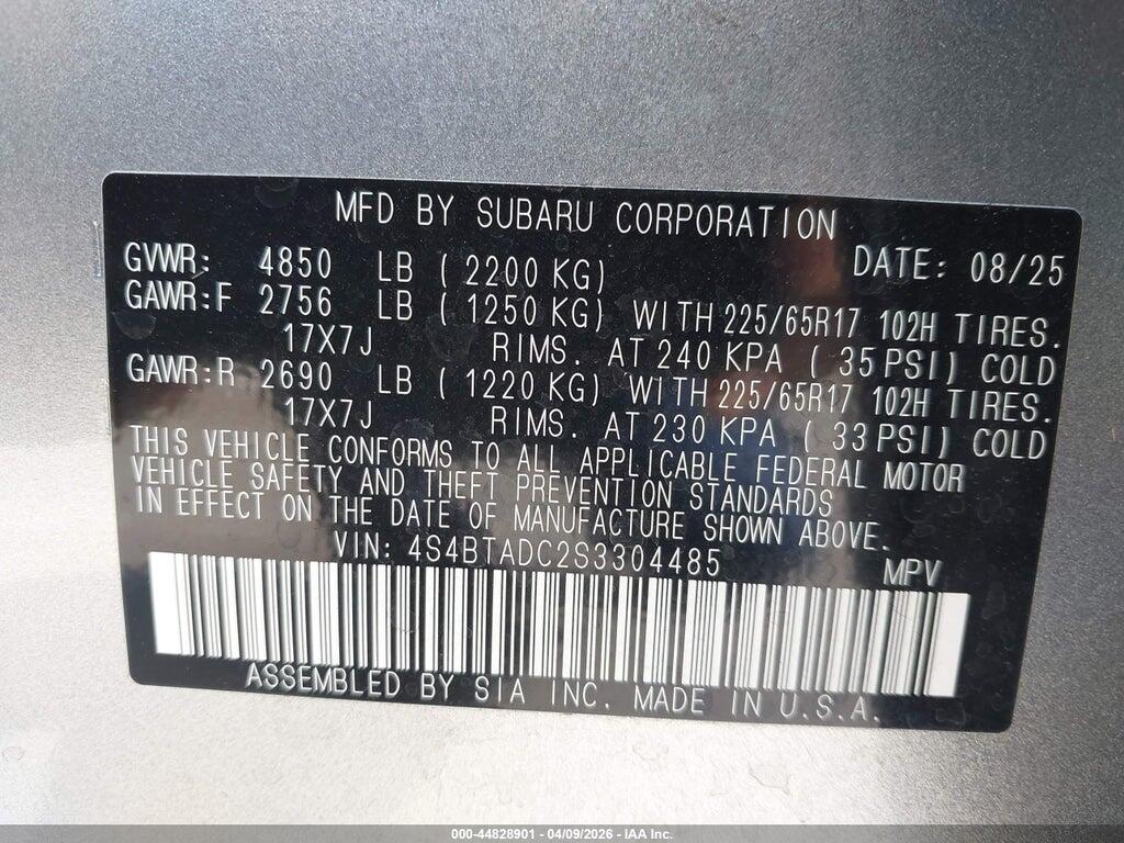 4S4BTADC2S3304485 2025 SUBARU OUTBACK photo no. 9