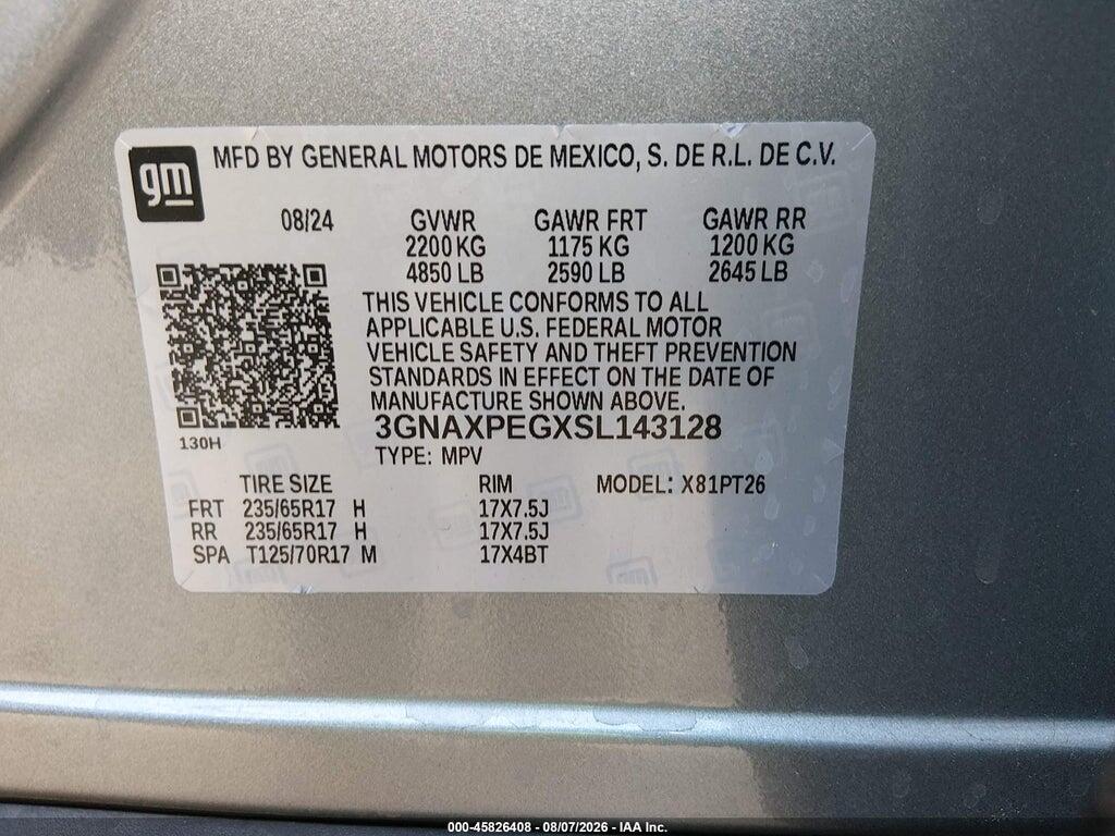 3GNAXPEGXSL143128 2025 CHEVROLET EQUINOX photo no. 9