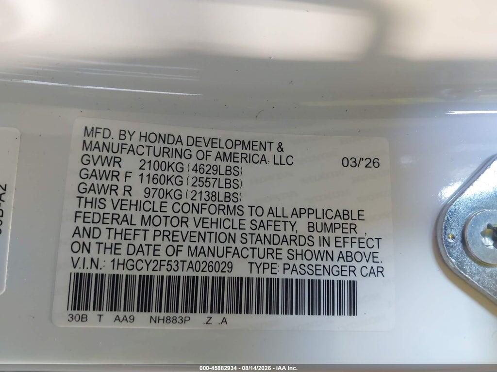 1HGCY2F53TA026029 2026 HONDA ACCORD HYBRID photo no. 9