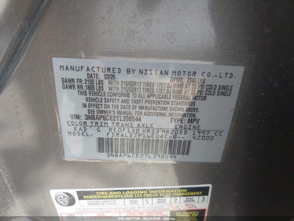 3N8AP6CE2TL398544 2026 NISSAN KICKS photo no. 9