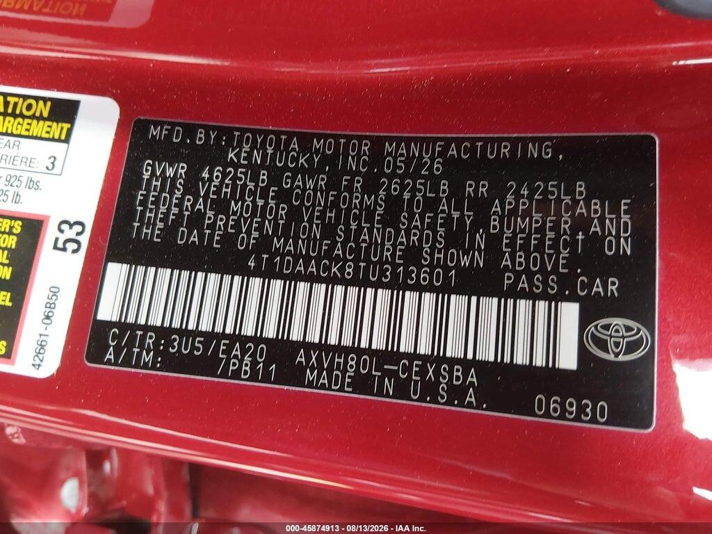 4T1DAACK8TU313601 2026 TOYOTA CAMRY photo no. 9