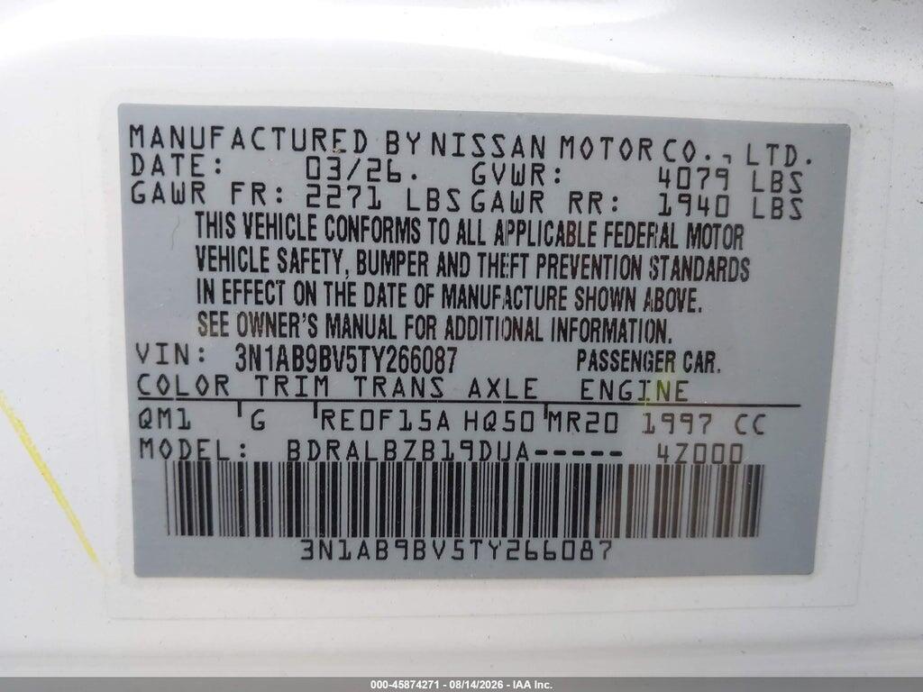 3N1AB9BV5TY266087 2026 NISSAN SENTRA photo no. 9