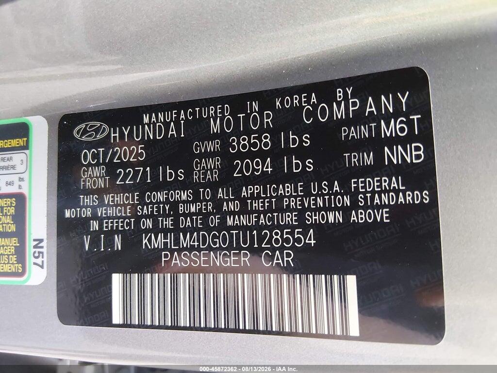 KMHLM4DG0TU128554 2026 HYUNDAI ELANTRA photo no. 9
