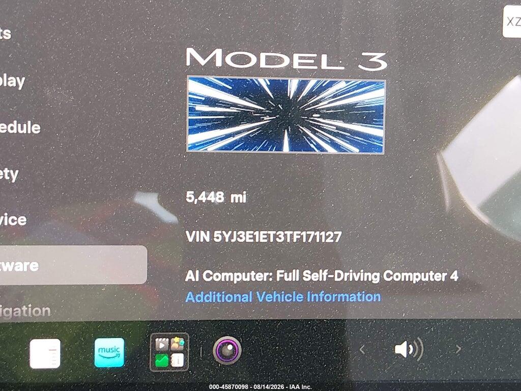 5YJ3E1ET3TF171127 2026 TESLA MODEL 3 photo no. 7