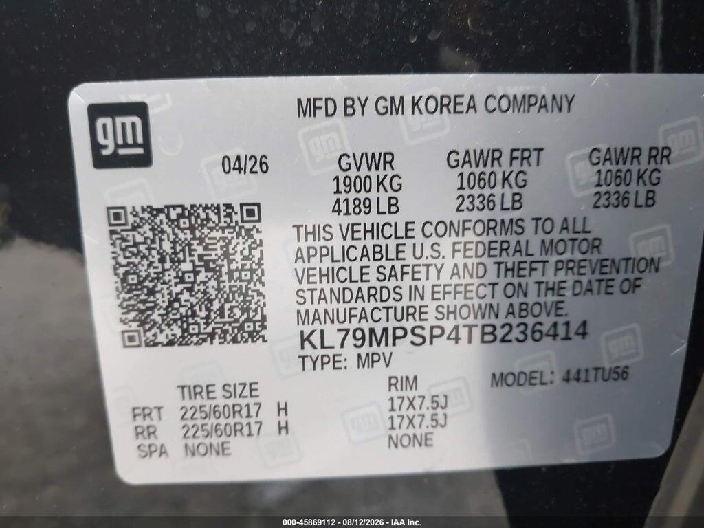 KL79MPSP4TB236414 2026 CHEVROLET TRAILBLAZER photo no. 9