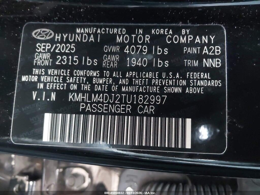 KMHLM4DJ2TU182997 2026 HYUNDAI ELANTRA HYBRID photo no. 9