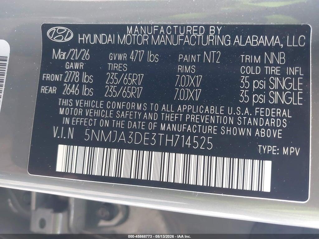 5NMJA3DE3TH714525 2026 HYUNDAI TUCSON photo no. 9
