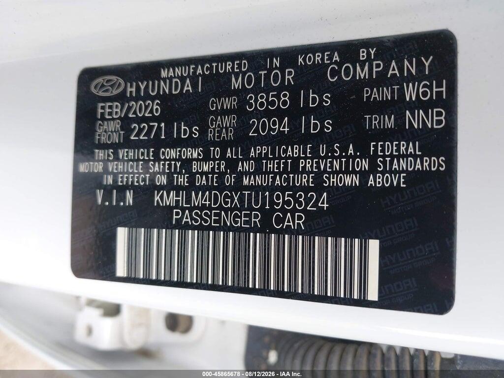 KMHLM4DGXTU195324 2026 HYUNDAI ELANTRA photo no. 9