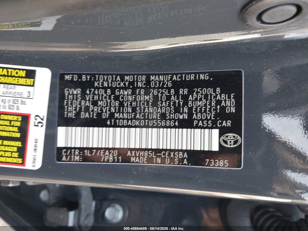 4T1DBADK0TU556864 2026 TOYOTA CAMRY photo no. 9