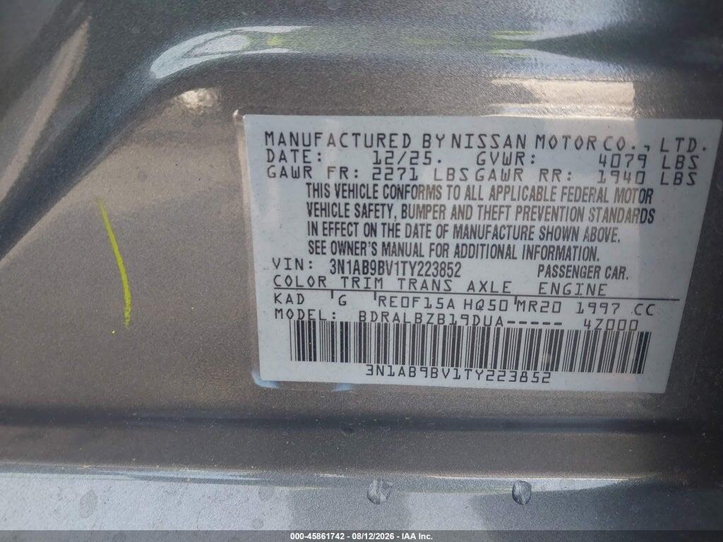 3N1AB9BV1TY223852 2026 NISSAN SENTRA photo no. 9