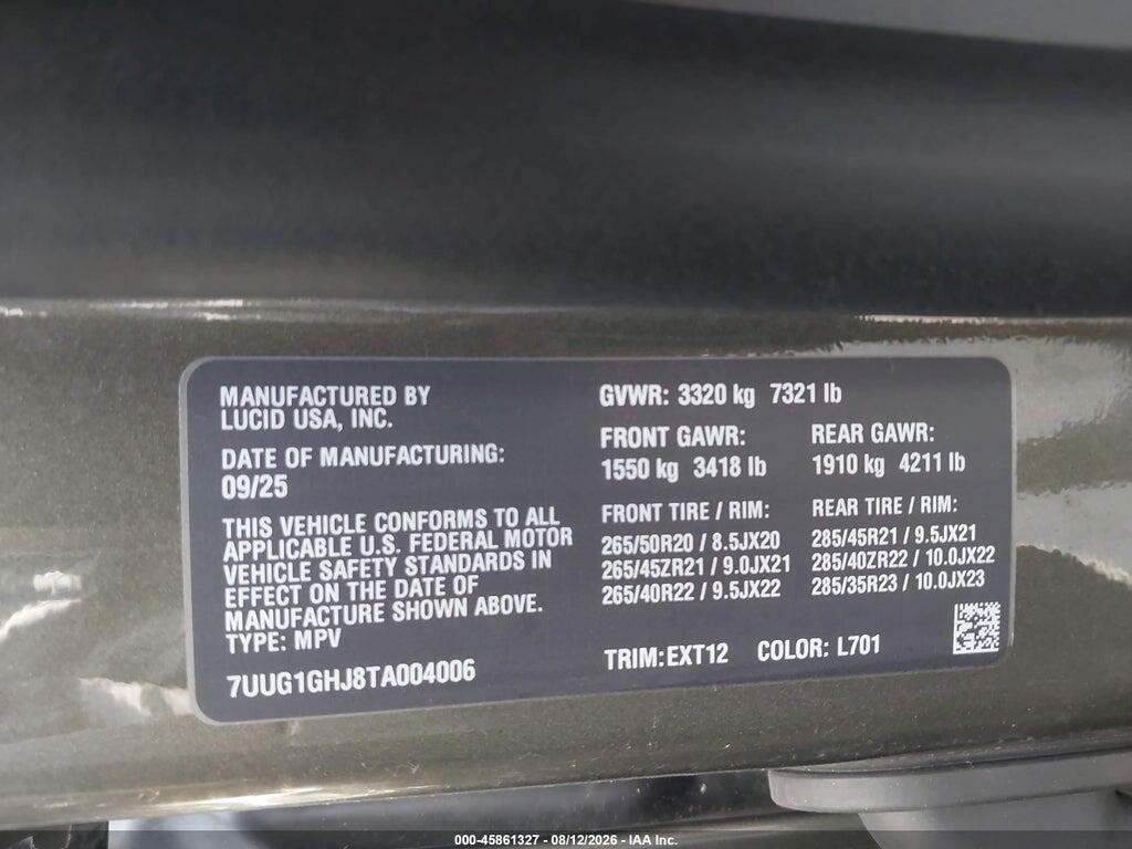 7UUG1GHJ8TA004006 2026 LUCID GRAVITY photo no. 9