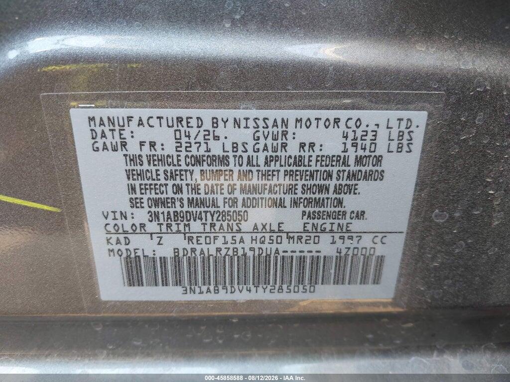 3N1AB9DV4TY285050 2026 NISSAN SENTRA photo no. 9