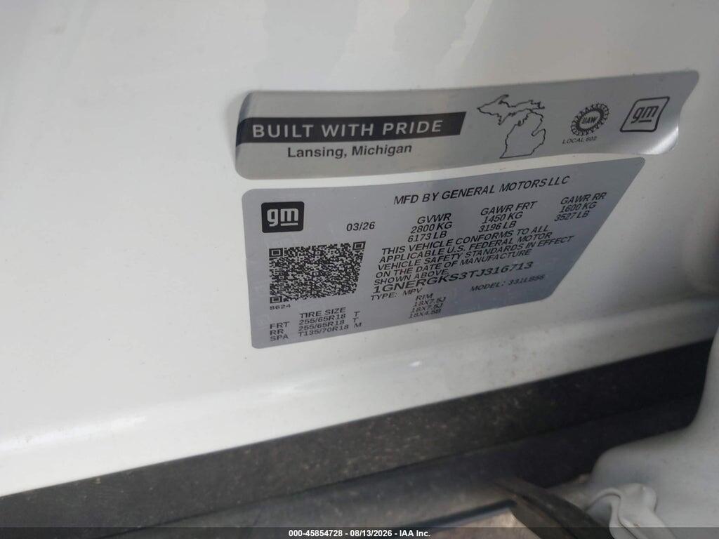 1GNERGKS3TJ316713 2026 CHEVROLET TRAVERSE photo no. 9