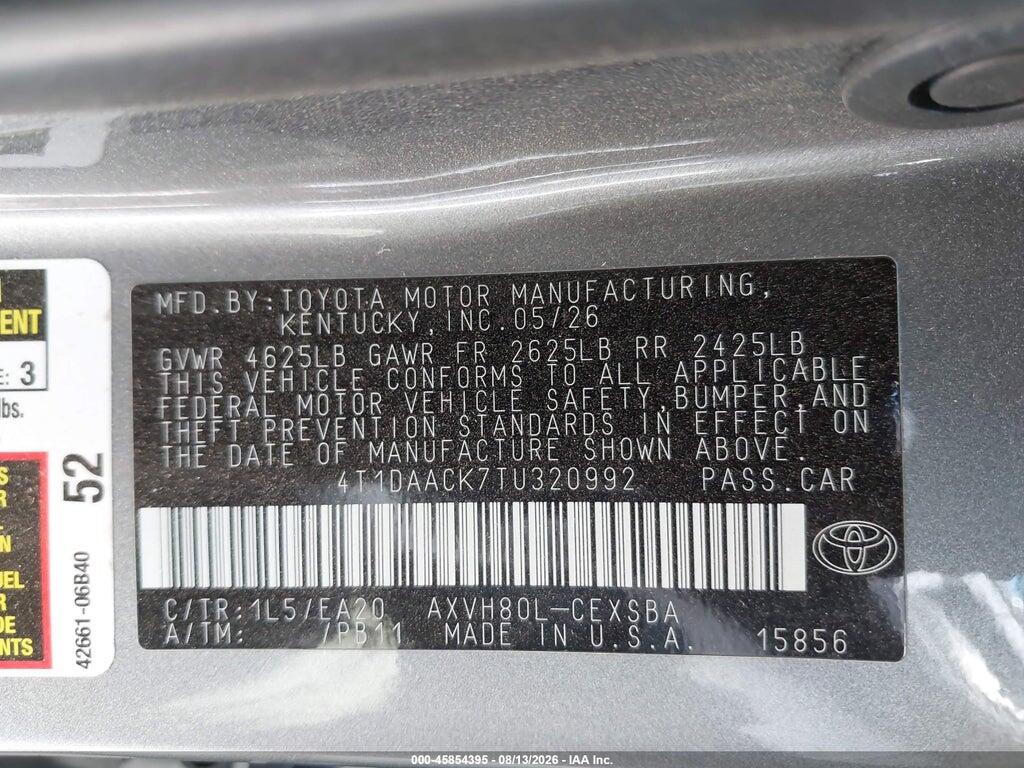 4T1DAACK7TU320992 2026 TOYOTA CAMRY photo no. 9