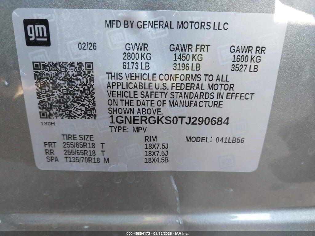 1GNERGKS0TJ290684 2026 CHEVROLET TRAVERSE photo no. 9