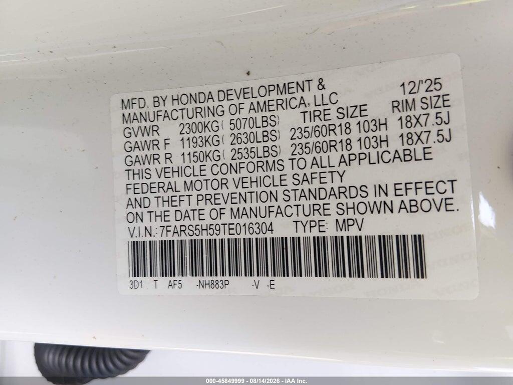 7FARS5H59TE016304 2026 HONDA CR-V HYBRID photo no. 9