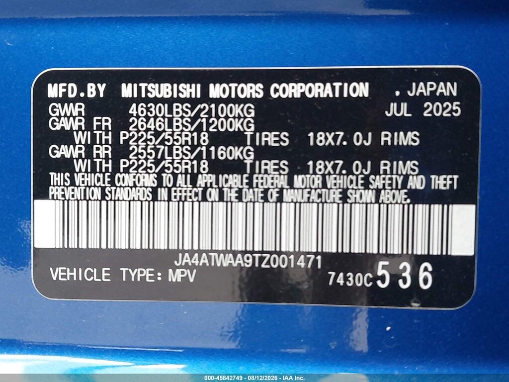 JA4ATWAA9TZ001471 2026 MITSUBISHI ECLIPSE CROSS photo no. 9