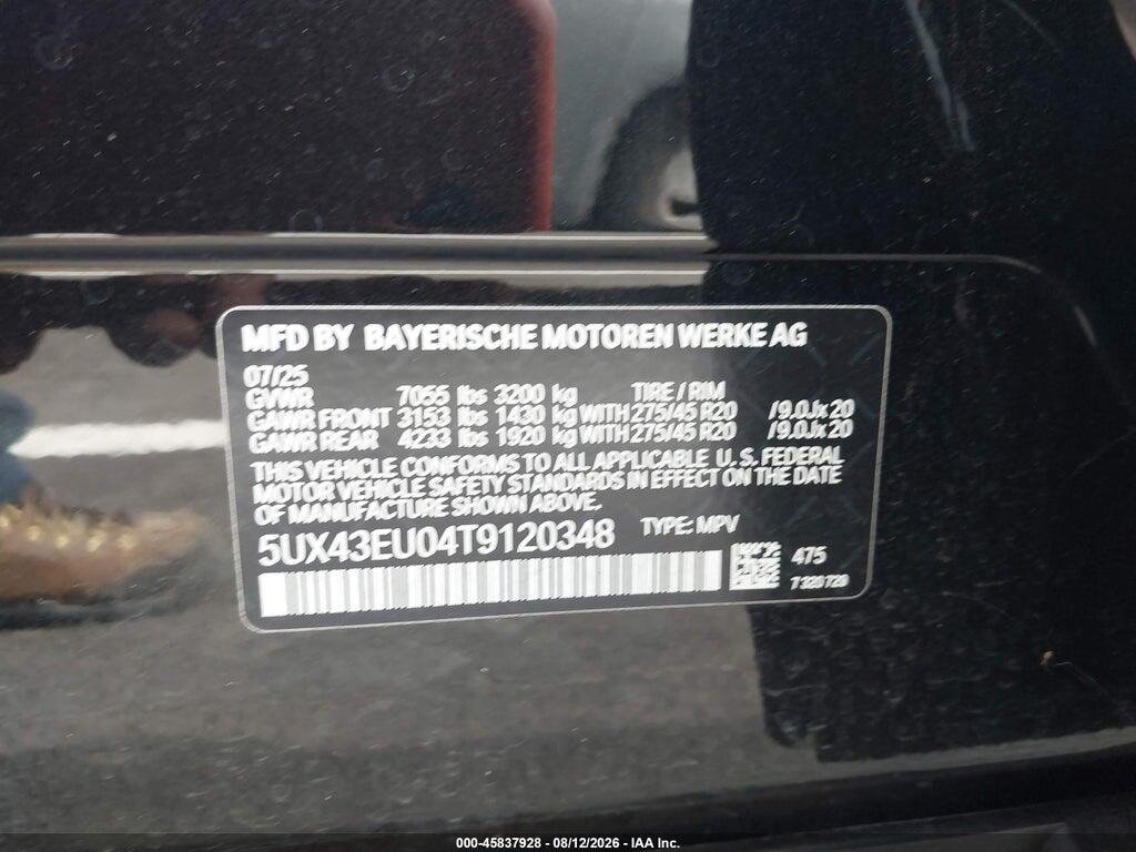 5UX43EU04T9120348 2026 BMW X5 PHEV photo no. 9