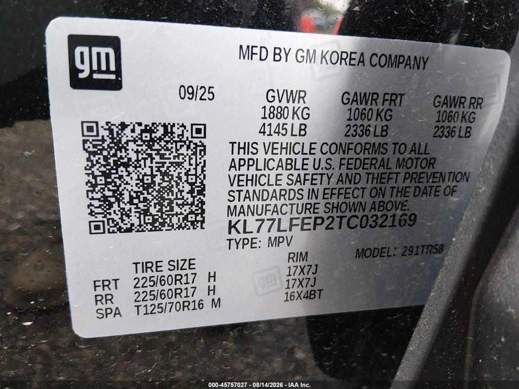 KL77LFEP2TC032169 2026 CHEVROLET TRAX photo no. 9
