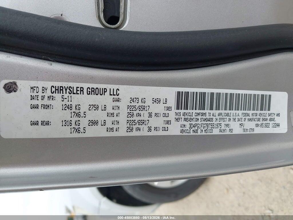 3D4PG1FG7BT551975 2011 DODGE JOURNEY photo no. 9
