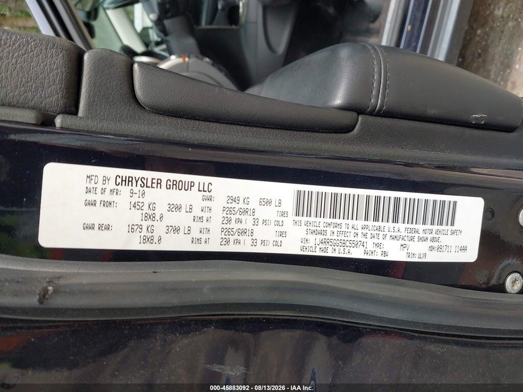 1J4RR5GG5BC550741 2011 JEEP GRAND CHEROKEE photo no. 9