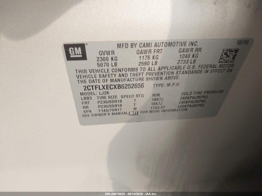 2CTFLXECXB6252656 2011 GMC TERRAIN photo no. 9