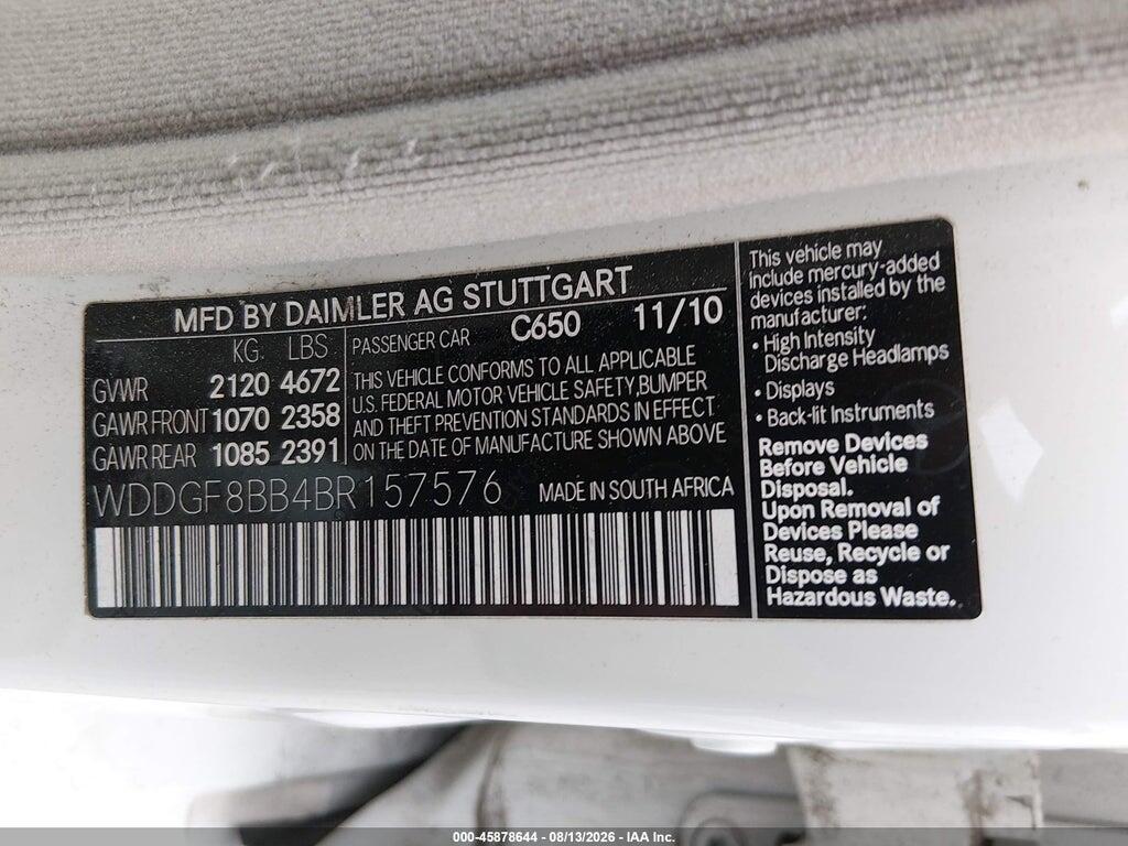 WDDGF8BB4BR157576 2011 MERCEDES-BENZ C 300 photo no. 9