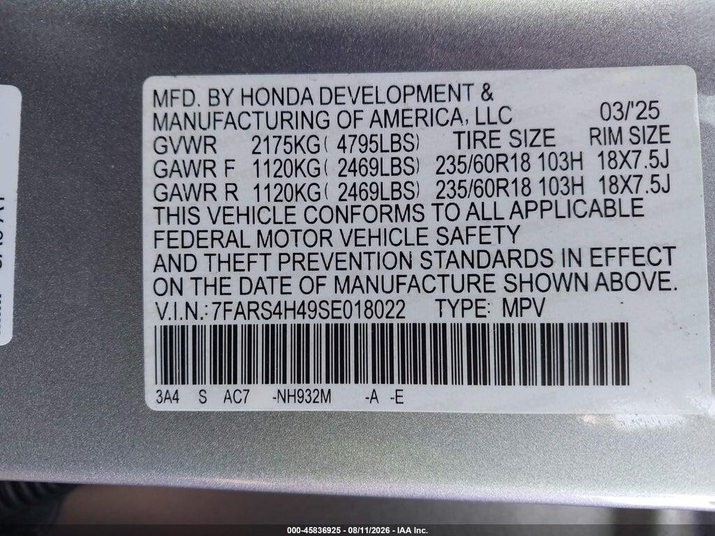 7FARS4H49SE018022 2025 HONDA CR-V photo no. 9