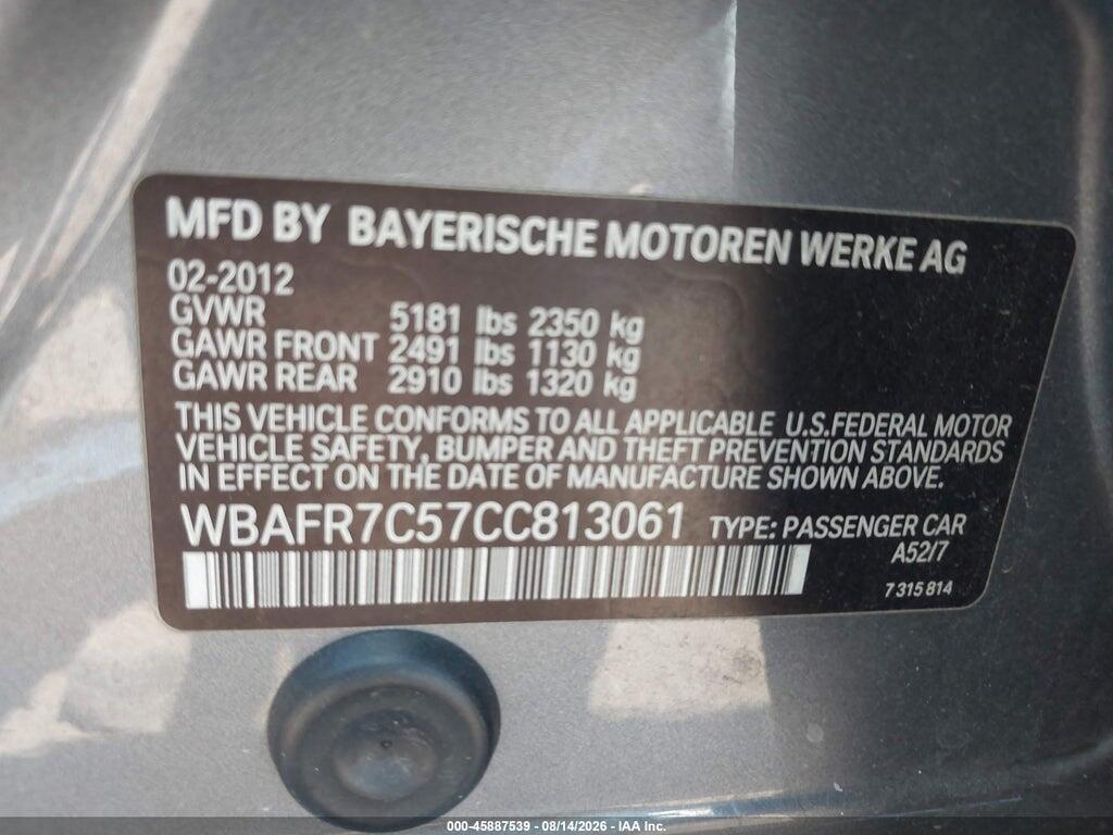 WBAFR7C57CC813061 2012 BMW 535I photo no. 9