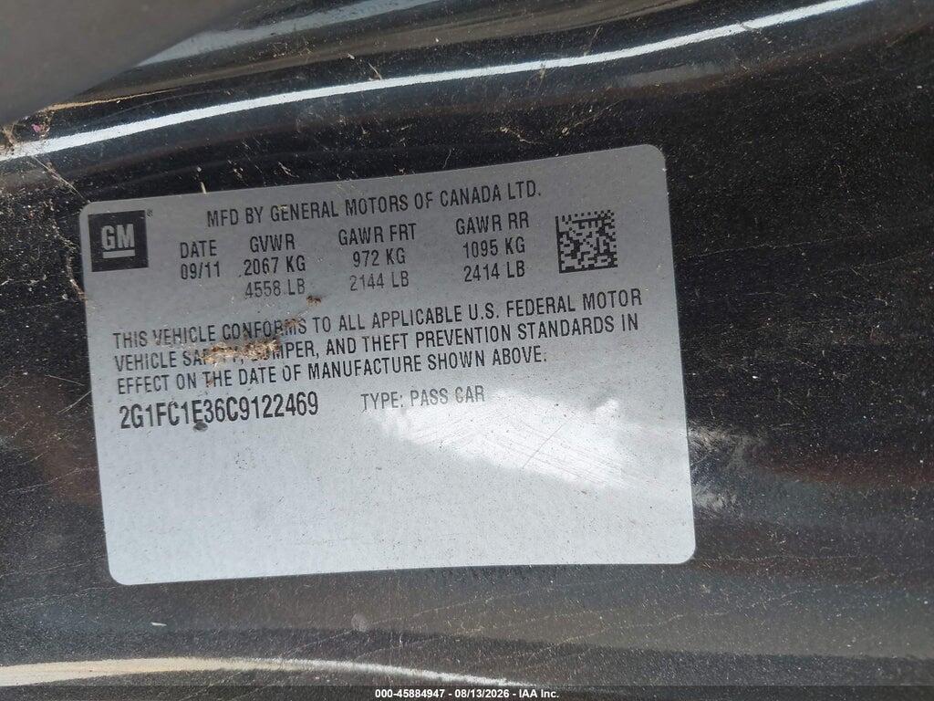 2G1FC1E36C9122469 2012 CHEVROLET CAMARO photo no. 9