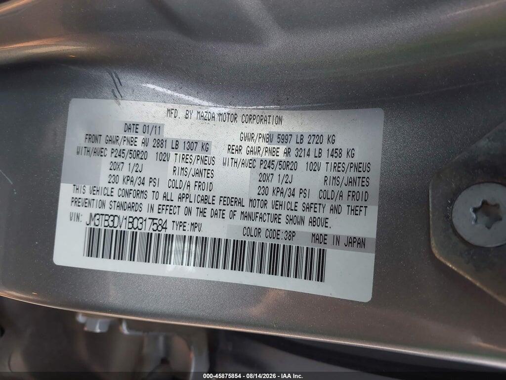JM3TB3DV1B0317584 2011 MAZDA CX-9 photo no. 9