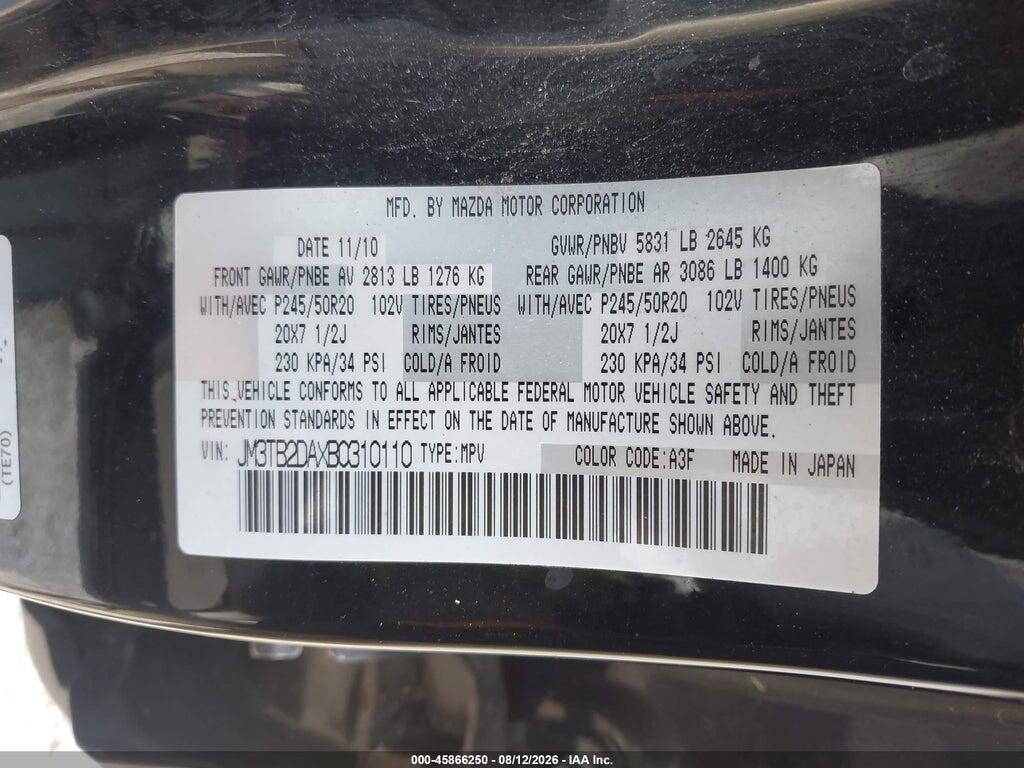 JM3TB2DAXB0310110 2011 MAZDA CX-9 photo no. 9