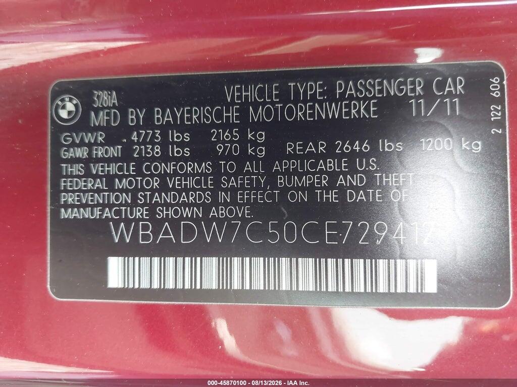 WBADW7C50CE729412 2012 BMW 328I photo no. 9