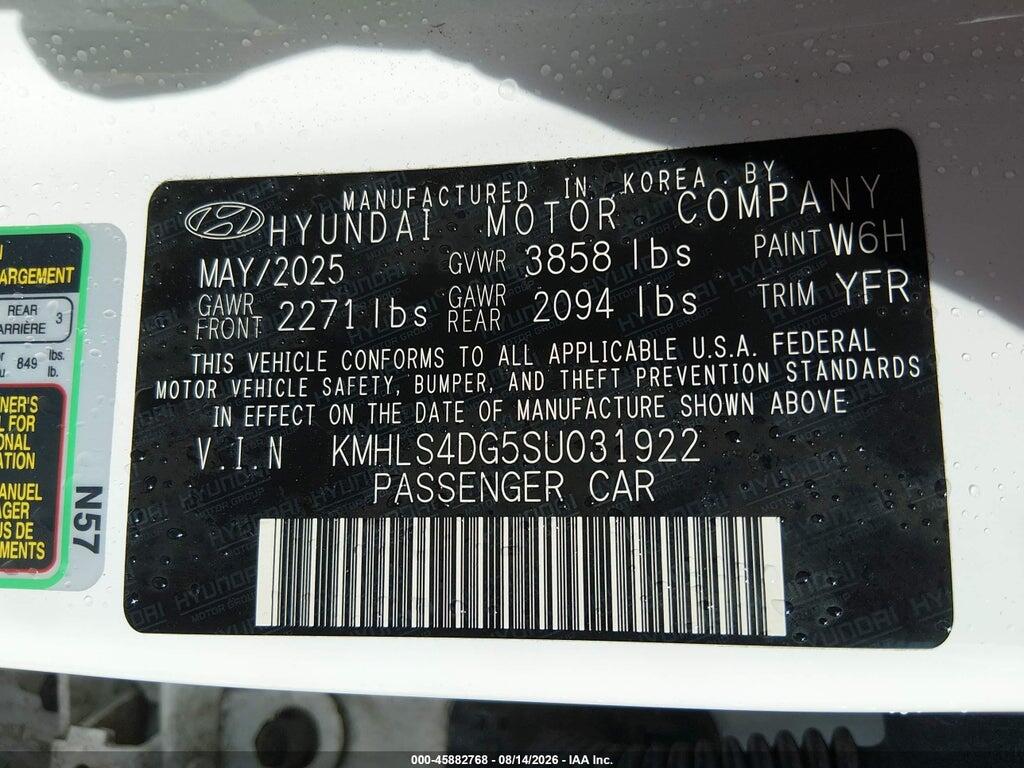 KMHLS4DG5SU031922 2025 HYUNDAI ELANTRA photo no. 4