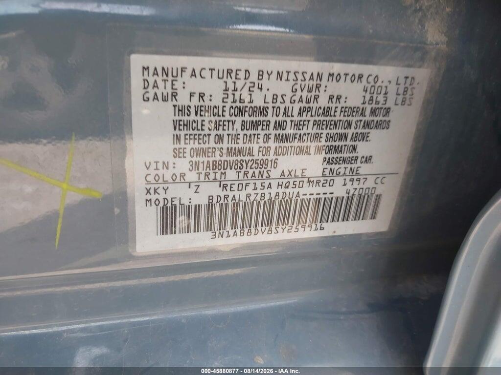 3N1AB8DV8SY259916 2025 NISSAN SENTRA photo no. 9