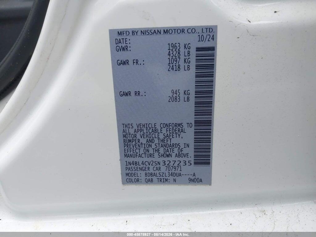 1N4BL4CV2SN327235 2025 NISSAN ALTIMA photo no. 9