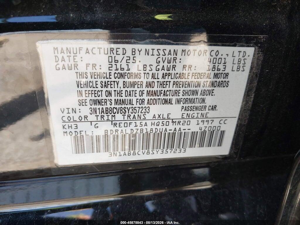 3N1AB8CV8SY357233 2025 NISSAN SENTRA photo no. 9