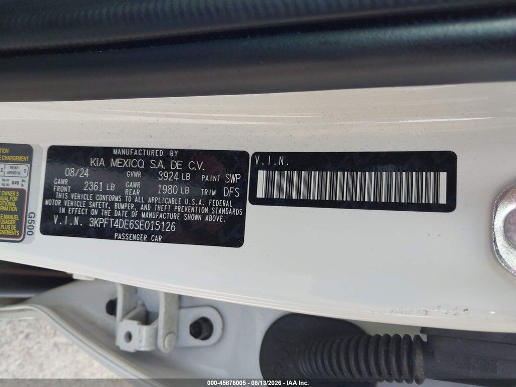 3KPFT4DE6SE015126 2025 KIA K4 photo no. 9