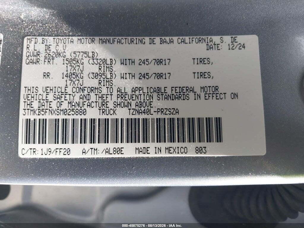 3TMKB5FNXSM025880 2025 TOYOTA TACOMA photo no. 9