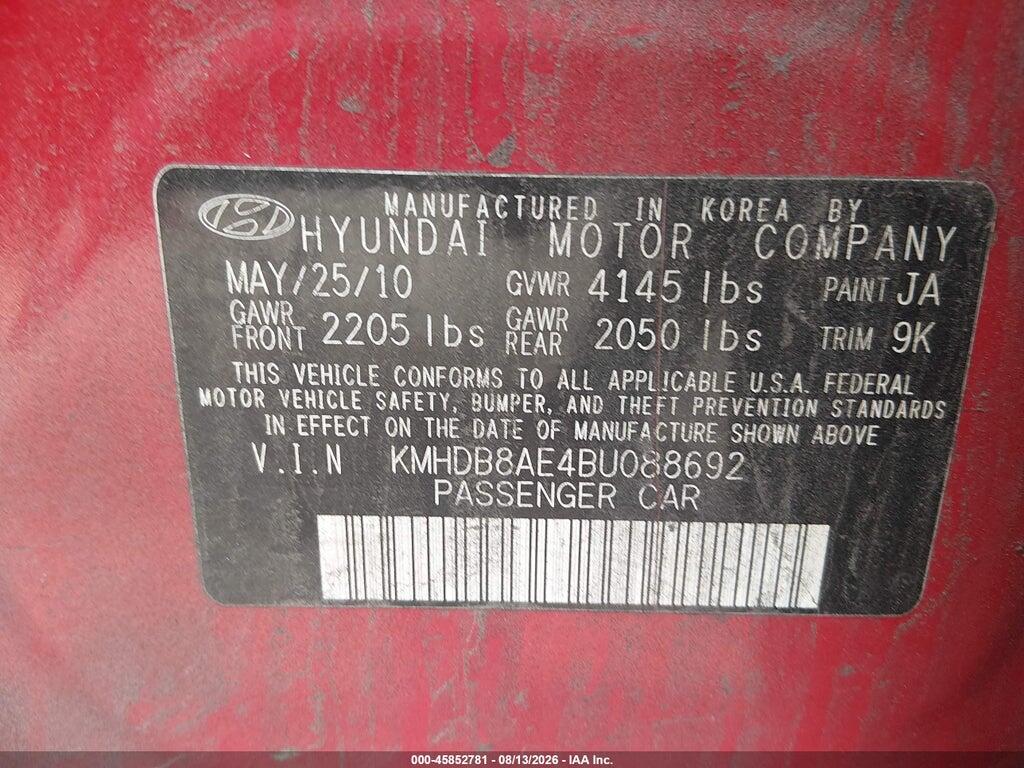 KMHDB8AE4BU088692 2011 HYUNDAI ELANTRA TOURING photo no. 9