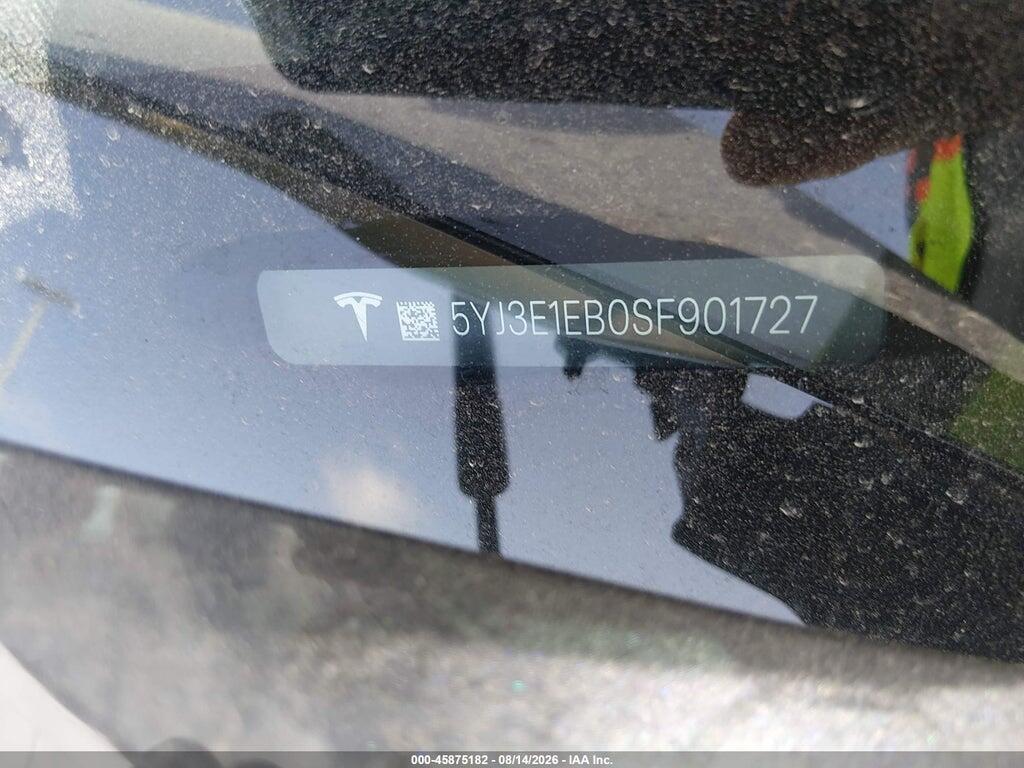 5YJ3E1EB0SF901727 2025 TESLA MODEL 3 photo no. 9