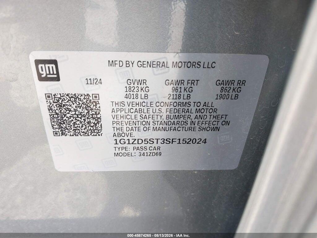 1G1ZD5ST3SF152024 2025 CHEVROLET MALIBU photo no. 9